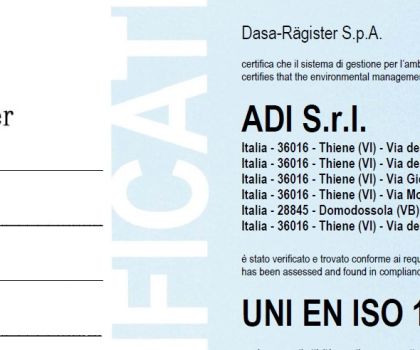 Zertifikat UNI EN ISO 14001:2015