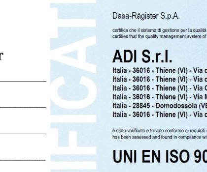 Zertifikat UNI EN ISO 9001:2015